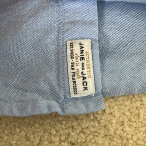 Janie and Jack toddler boy 18 to 24 month blue long sleeve button-down - Picture 4 of 5